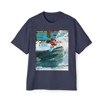 Surf Magazine Graphic Tee — Vintage Surfer Print Oversized T-Shirt