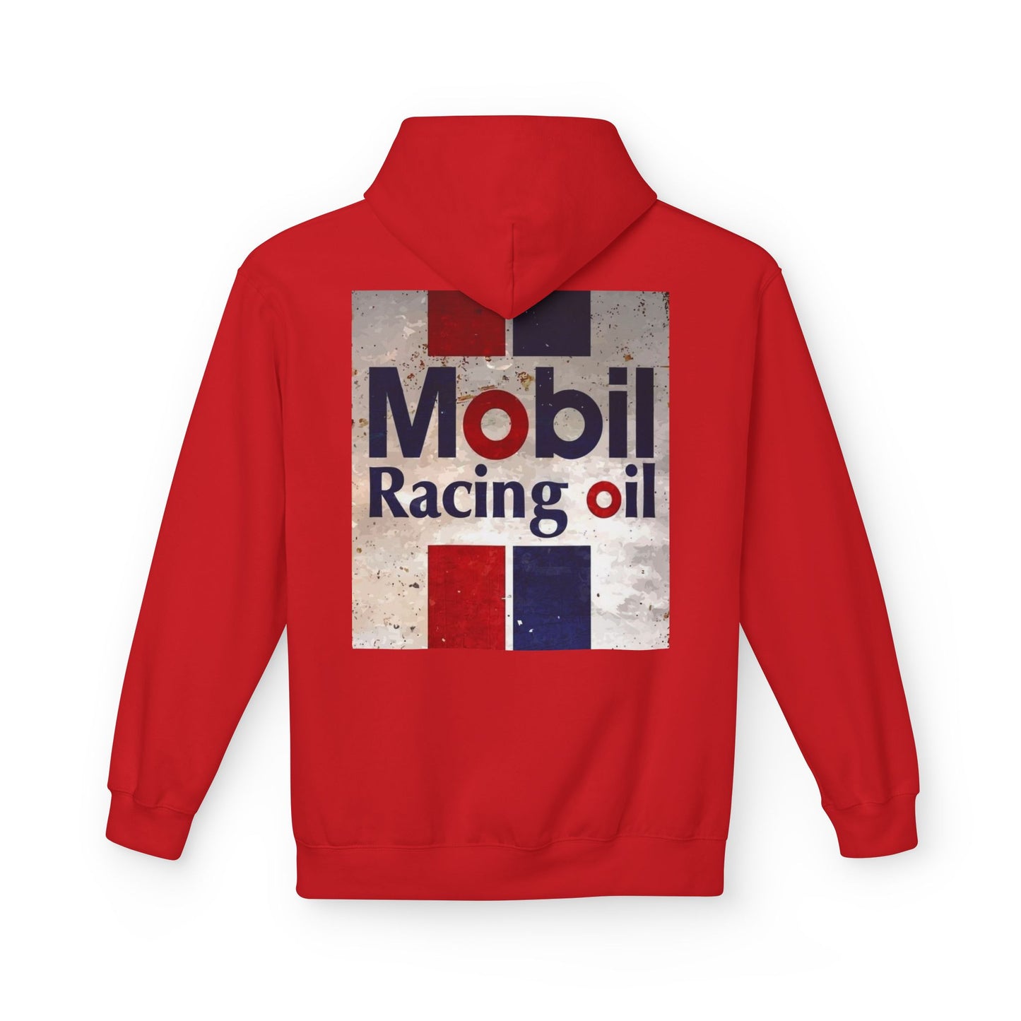 Retro Mobil Racing Oil Fleece Hoodie for Motorsport Enthusiasts