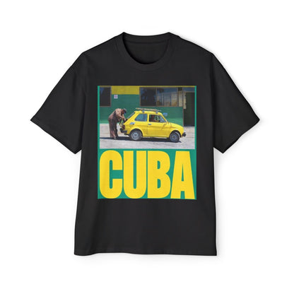 Cuba Vintage Photo Tee — Retro Yellow Car Graphic T-Shirt