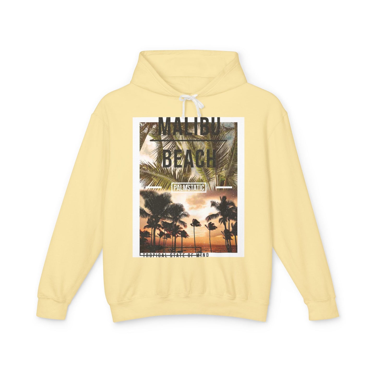 Malibu Beach Graphic Hoodie – Unisex Lightweight Sweatshirt for Tropical Vibes