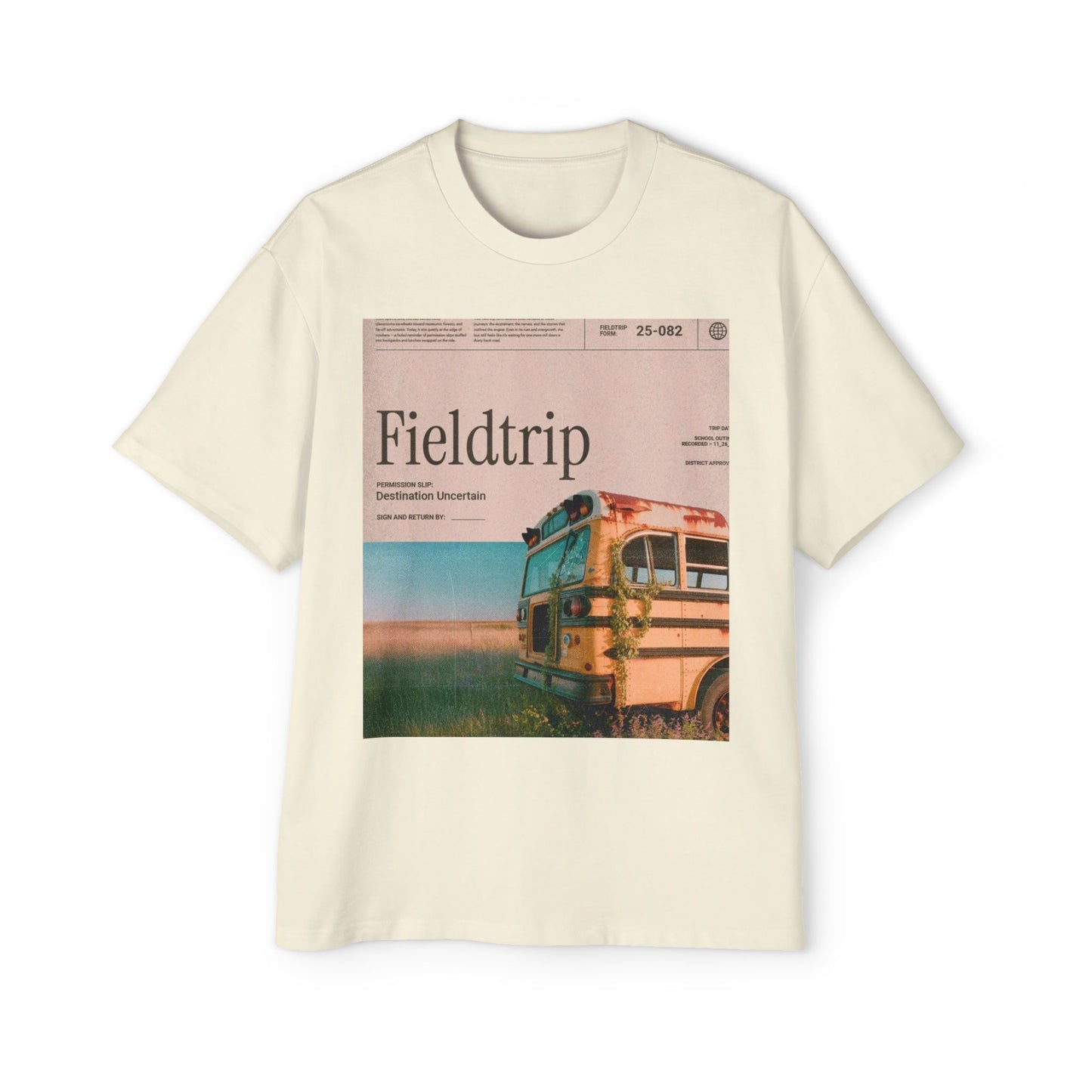 Fieldtrip Graphic Tee — Vintage School Bus Photo Print