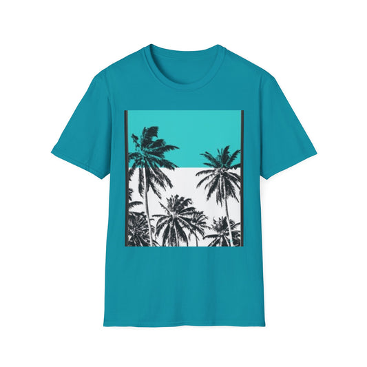 Tropical Palm Tree T-Shirt, Beach Vibes Tee, Summer Casual Wear, Vacation Top, Unisex Softstyle Shirt, Gift for Nature Lovers