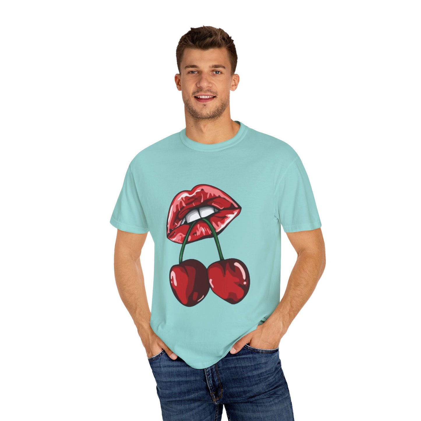 Retro Cherry Lips Unisex T-shirt - Trendy Graphic Tee