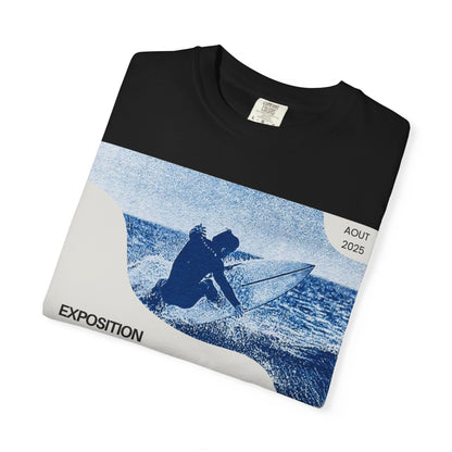 Bleu Sauvage Surf Poster T-Shirt — Vintage French Surfing Graphic Tee