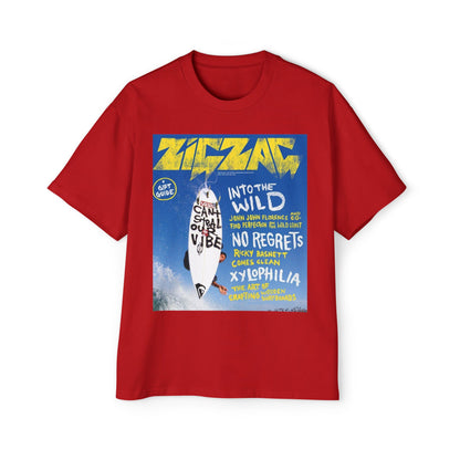 Surf Poster Graphic Tee — "Into the Wild / No Regrets" Oversized Men’s T‑Shirt