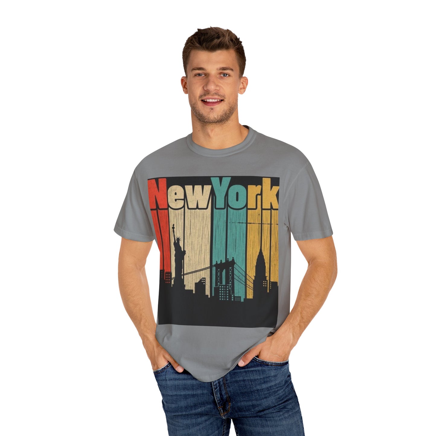 New York Skyline Graphic Tee | Unisex Vintage T-Shirt | Perfect for Travelers, Souvenir, NYC Lovers, Casual Wear, Gifts