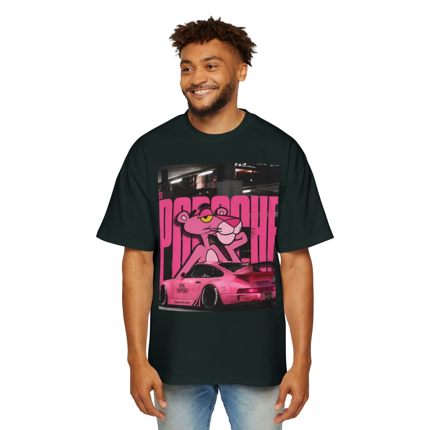 Pink Panther Streetwear Tee — Retro Racing Graphic Shirt