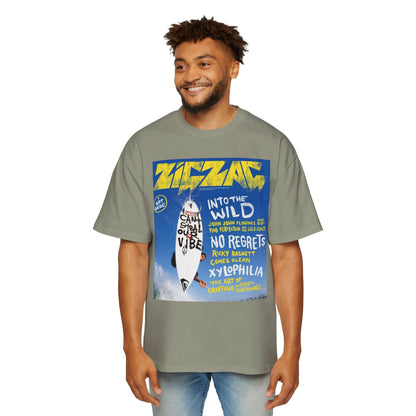 Surf Poster Graphic Tee — "Into the Wild / No Regrets" Oversized Men’s T‑Shirt