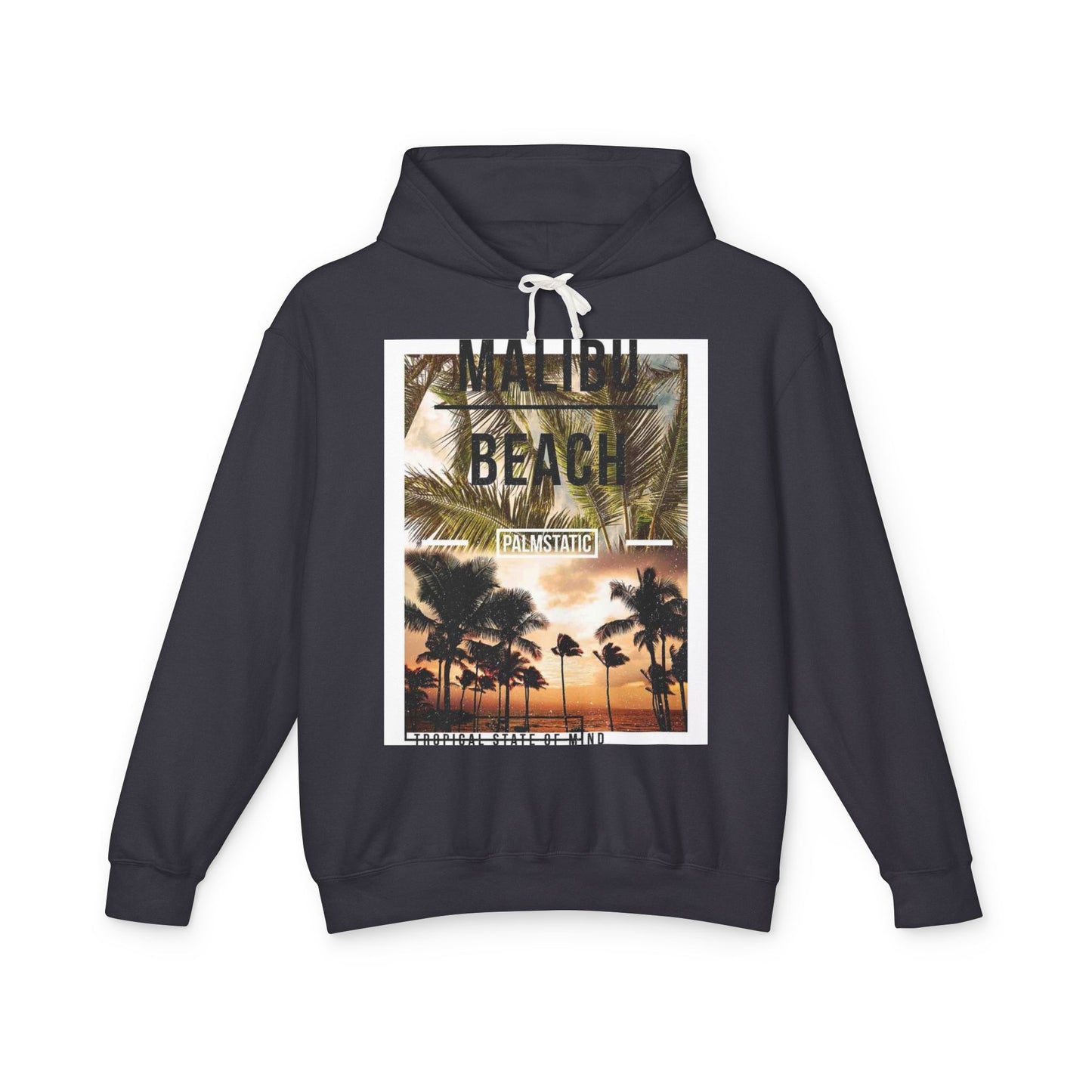 Malibu Beach Graphic Hoodie – Unisex Lightweight Sweatshirt for Tropical Vibes