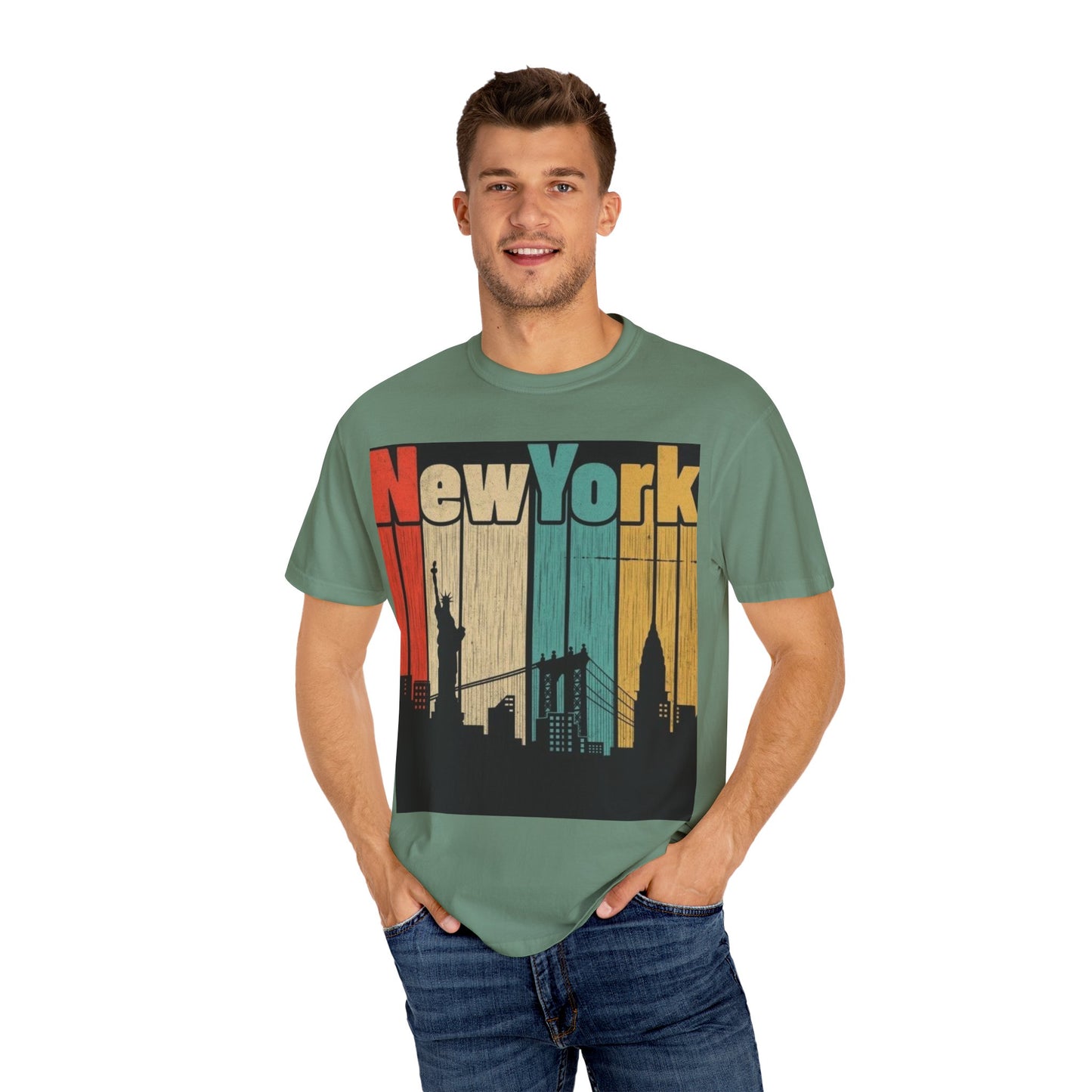 New York Skyline Graphic Tee | Unisex Vintage T-Shirt | Perfect for Travelers, Souvenir, NYC Lovers, Casual Wear, Gifts