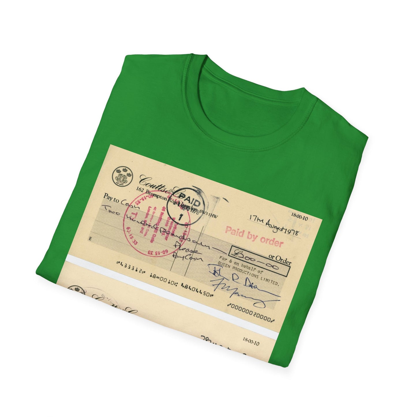 Vintage Document Unisex Softstyle T-Shirt - Paid Graphic Tee