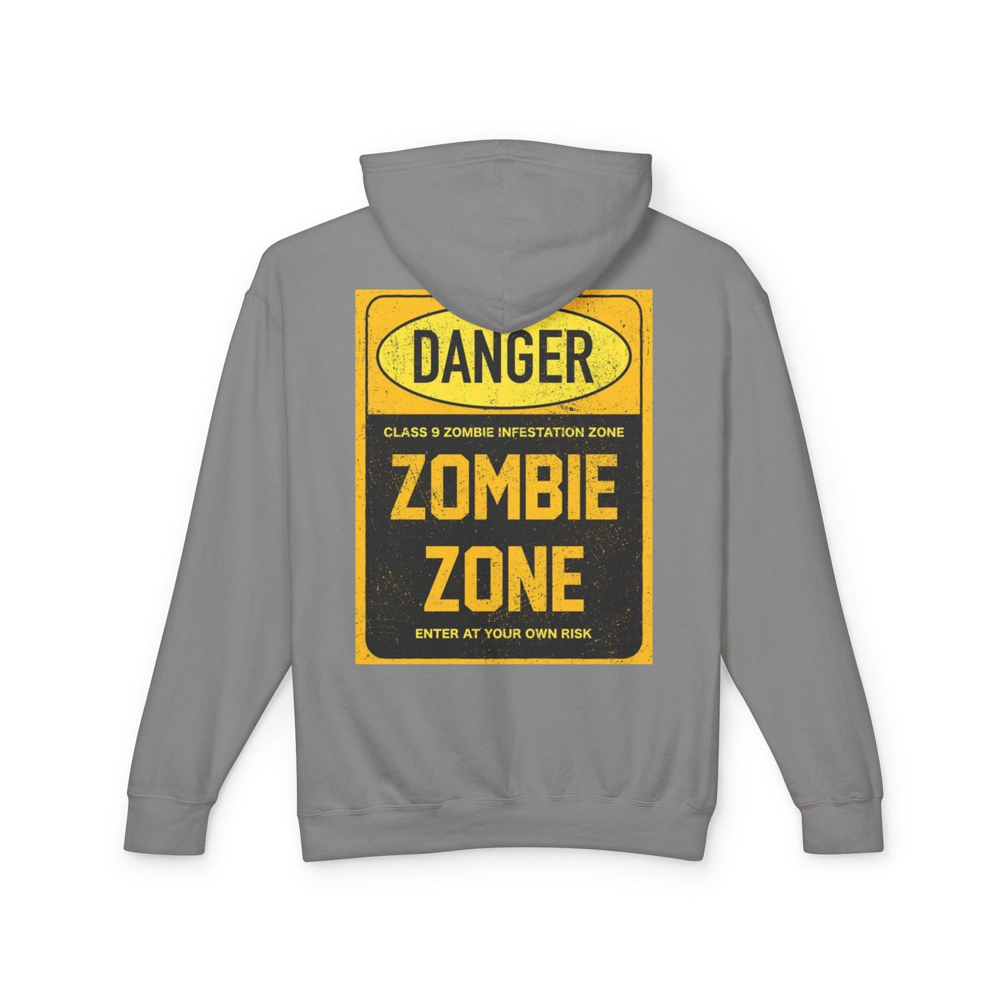 Unisex Zombie Zone Hooded Sweatshirt - Danger Sign Design