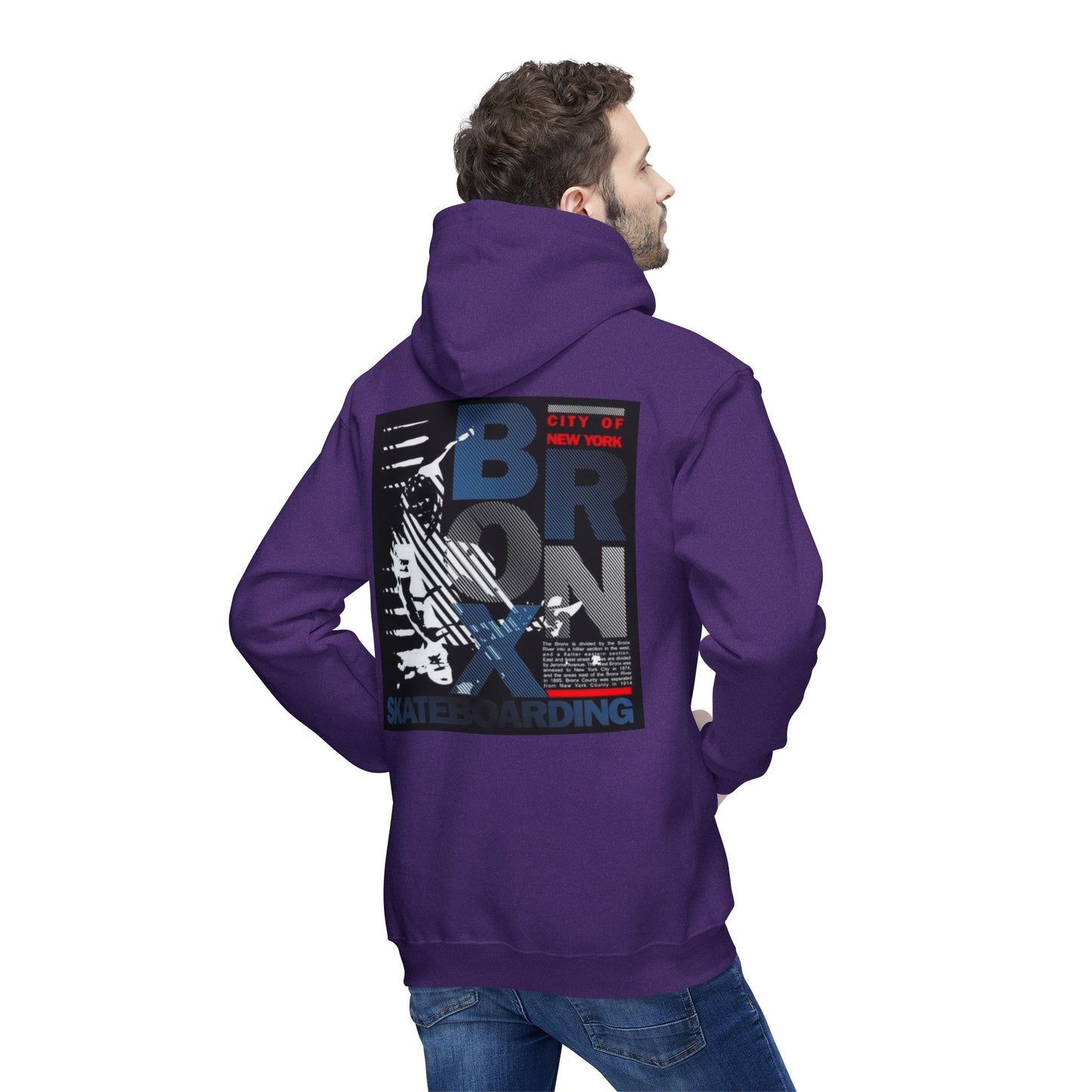 Bronx Skateboarding Unisex Hooded Sweatshirt | Urban Fashion, Gift for Skaters, Casual Streetwear, Graphic Hoodie, Cool Layering Piece