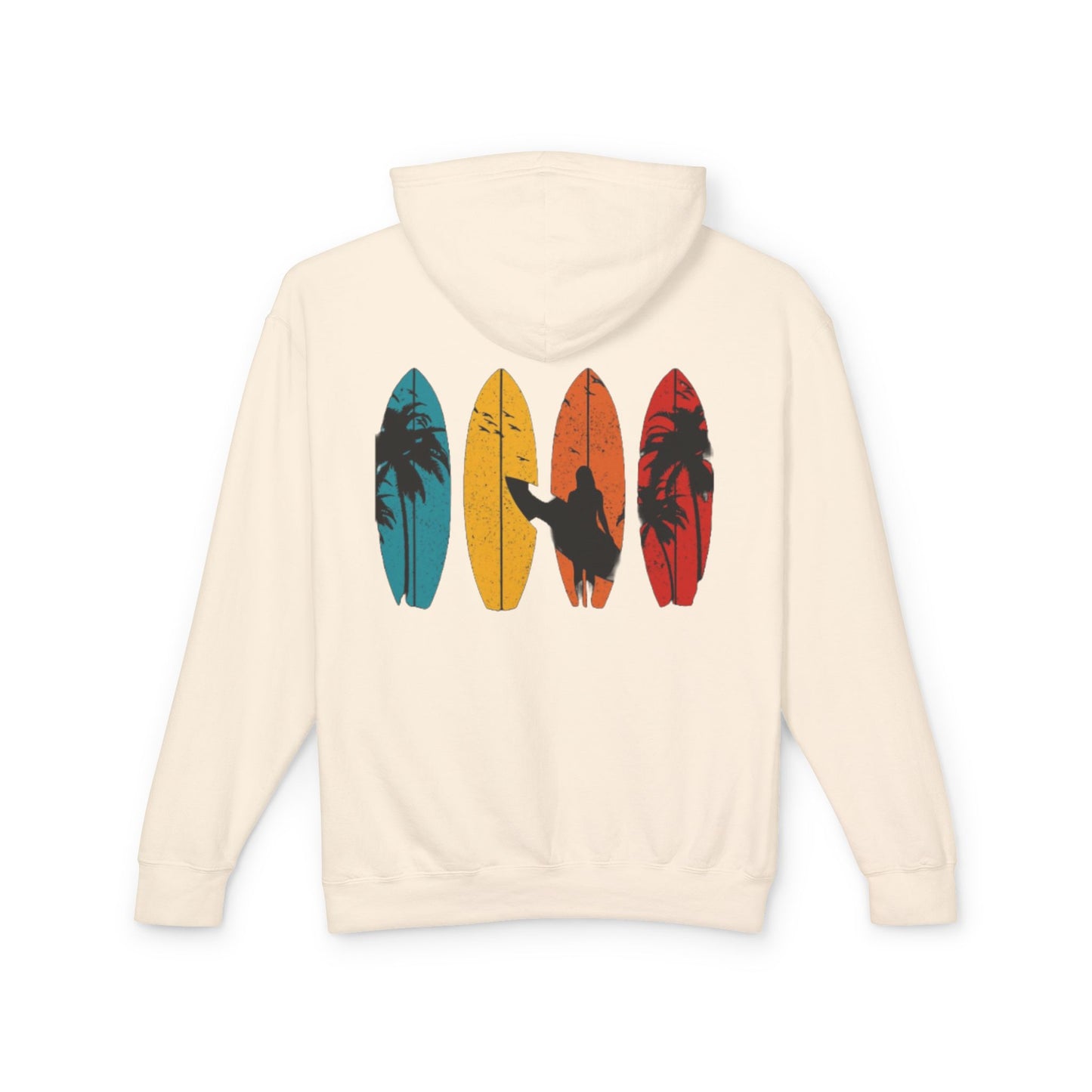 Surf Vibes Unisex Lightweight Hooded Sweatshirt – Perfect for Beach Lovers