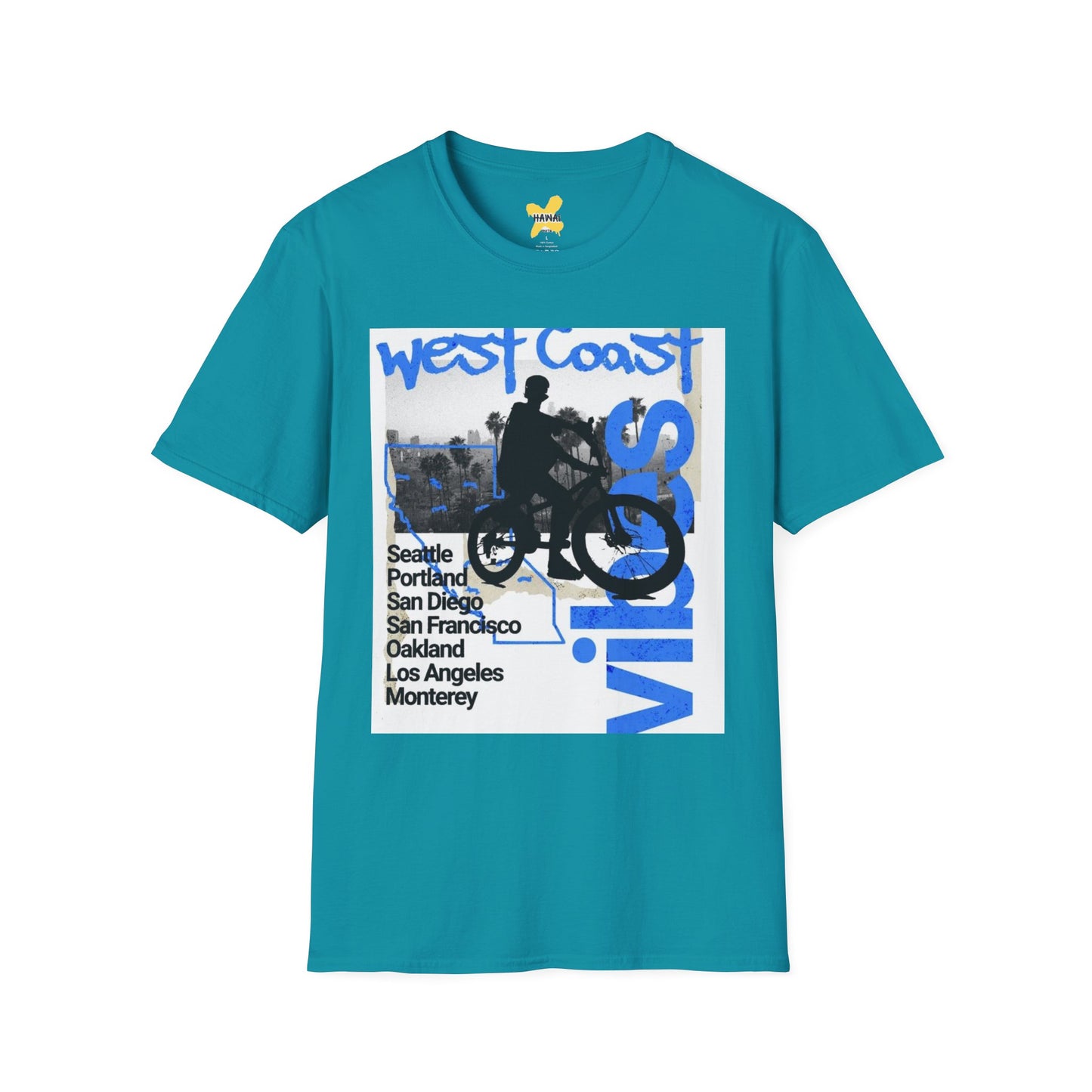 Vintage West Coast Graphic T-Shirt, Casual Tee, Summer Top, Gift for Travelers, Coastal Vibes Wear, Beach Day Shirt