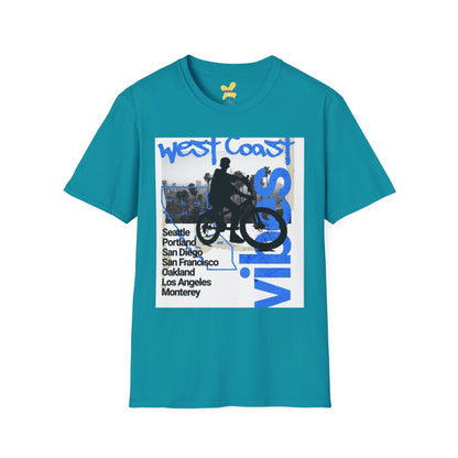 Vintage West Coast Graphic T-Shirt, Casual Tee, Summer Top, Gift for Travelers, Coastal Vibes Wear, Beach Day Shirt