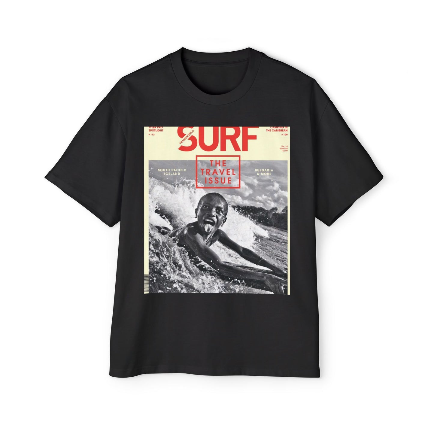 Surf Magazine Graphic Tee — "Surf: The Wave Issue" Vintage Beach Shirt