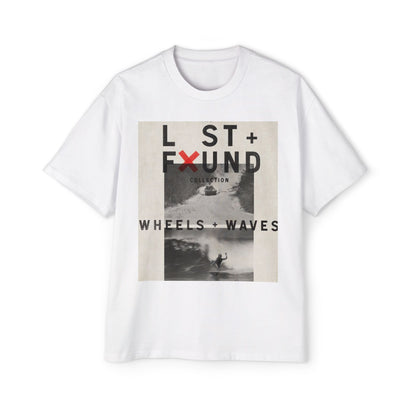 Lost & Found 'Wheels + Waves' Graphic Tee — Oversized Men's Surf Skate Shirt