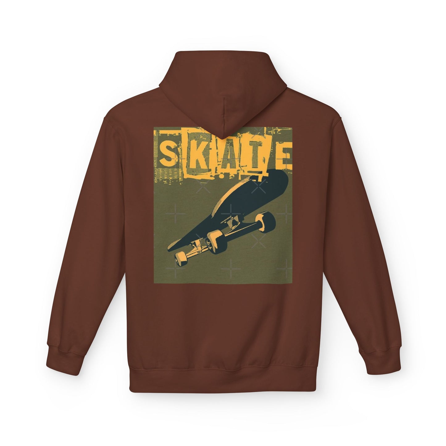 Skateboard Graphic Hoodie, Unisex Fleece Hoodie, Casual Streetwear, Gift for Skate Lovers, Cool Layer for Every Occasion