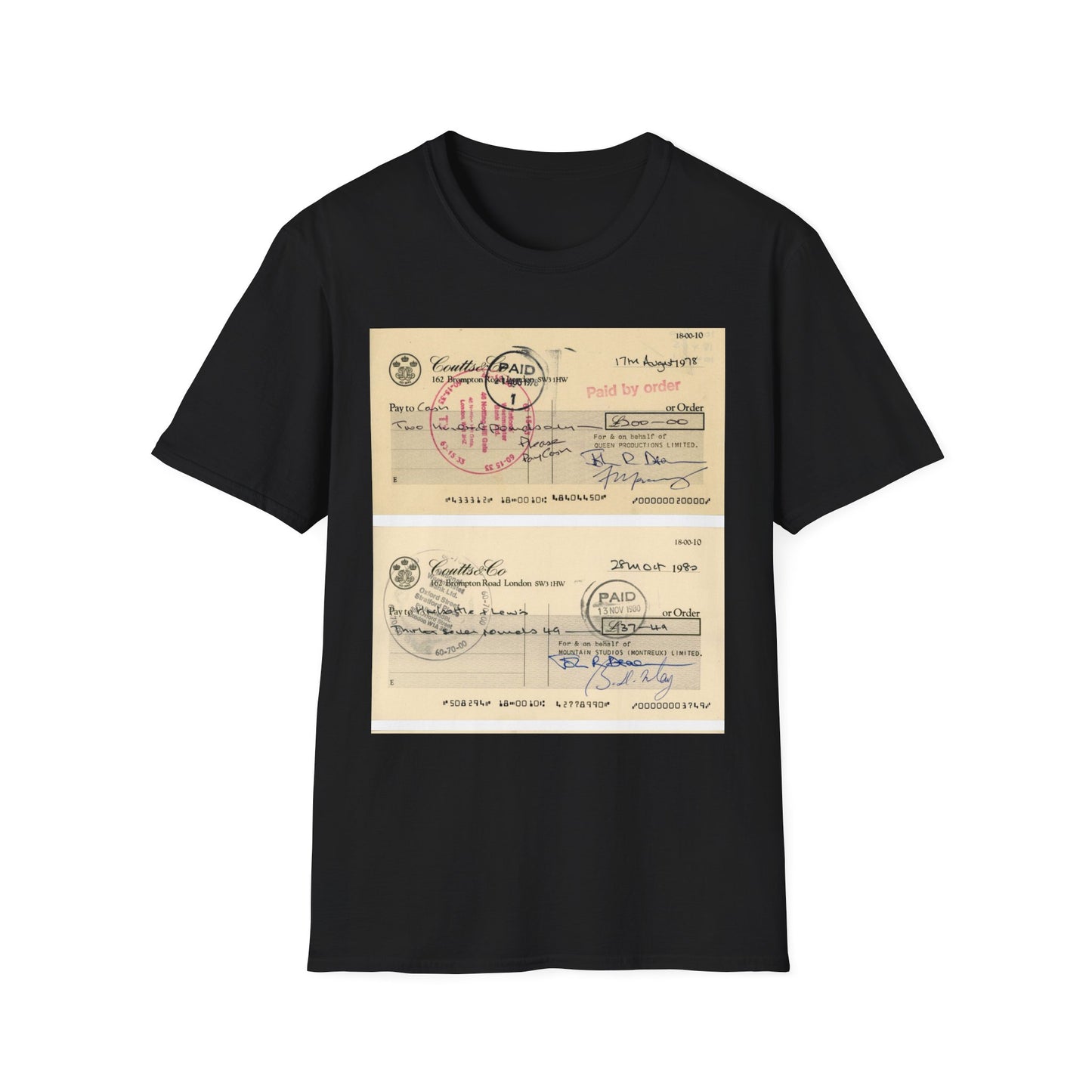 Vintage Document Unisex Softstyle T-Shirt - Paid Graphic Tee