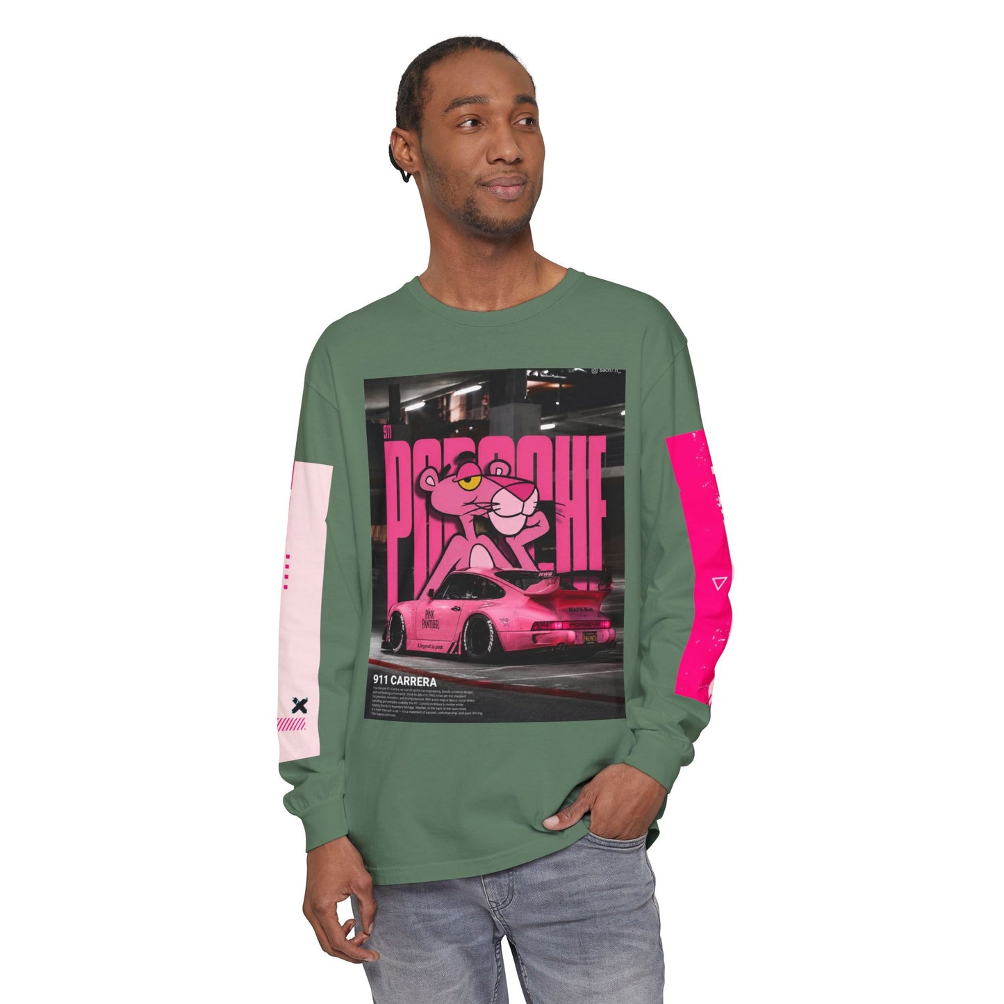 Pink Panther Porsche Long Sleeve T-Shirt