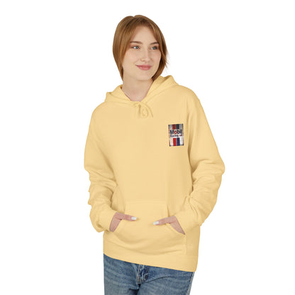 Retro Mobil Racing Oil Fleece Hoodie for Motorsport Enthusiasts