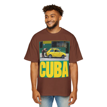 Cuba Vintage Photo Tee — Retro Yellow Car Graphic T-Shirt