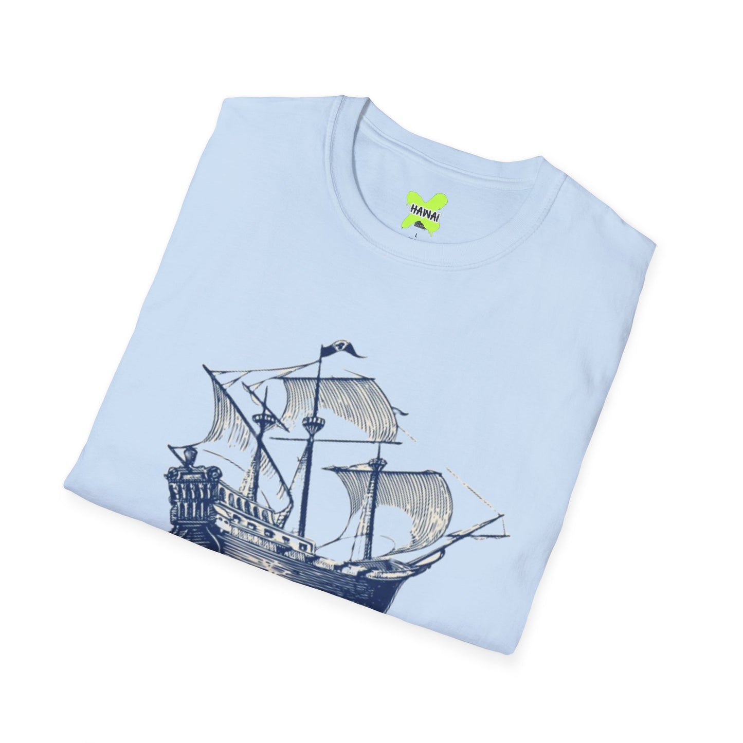 Nautical Adventure Unisex Softstyle T-Shirt - Pirate Ship Design