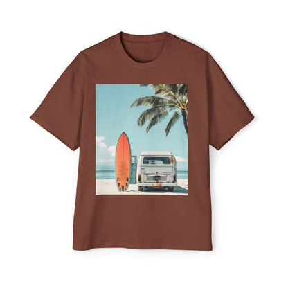 Surf Van Beach T-Shirt — Vintage Palm & Surfboard Graphic Tee
