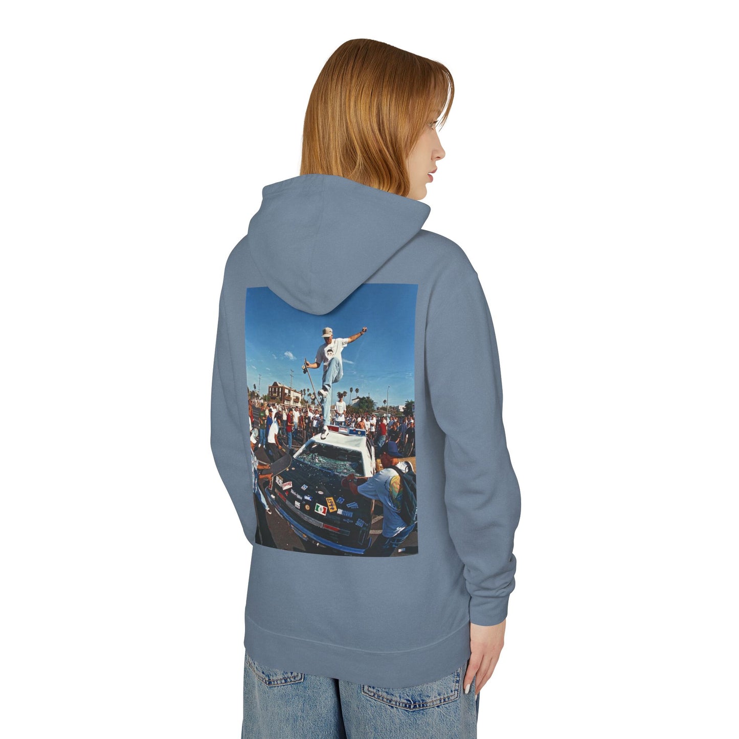 Unisex Lightweight Hooded Sweatshirt - Retro Street Vibe Graphic