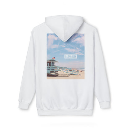 Aloha July Unisex Hooded Sweatshirt - Beach Vibes, Made in USA