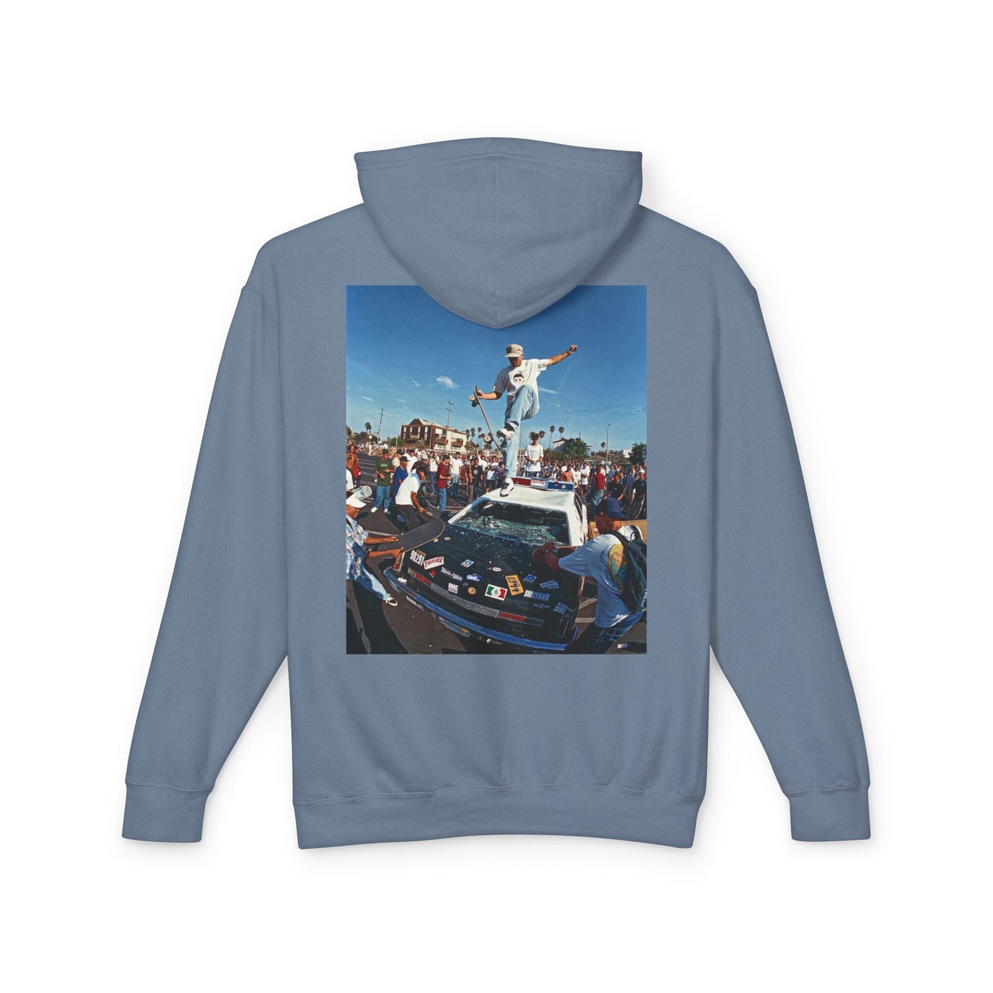 Unisex Lightweight Hooded Sweatshirt - Retro Street Vibe Graphic