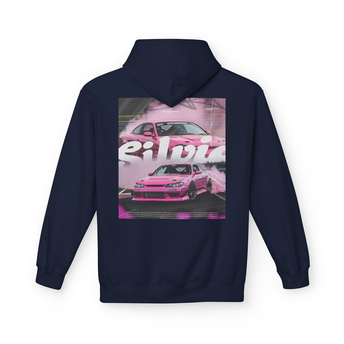 Unisex Fleece Hoodie with Pink Silvia Design - Stylish and Comfortable Streetwear