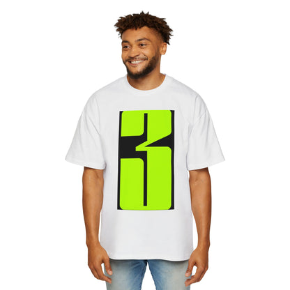 Oversized Tee — Neon Abstract '3' Graphic