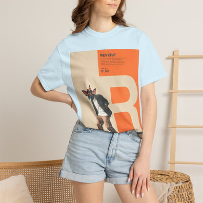 Reverie Skateboard Graphic T‑Shirt — Vintage R Letter Streetwear Tee