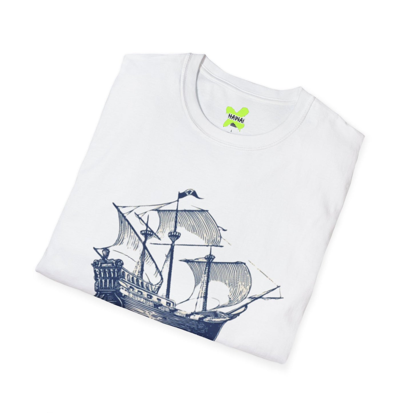 Nautical Adventure Unisex Softstyle T-Shirt - Pirate Ship Design