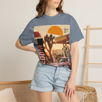 Freedom Road T-Shirt — Retro Desert Sunset Vintage Car Graphic