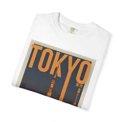 Tokyo Nightscape Graphic T-Shirt — Vintage Japan Tower Travel Poster Tee