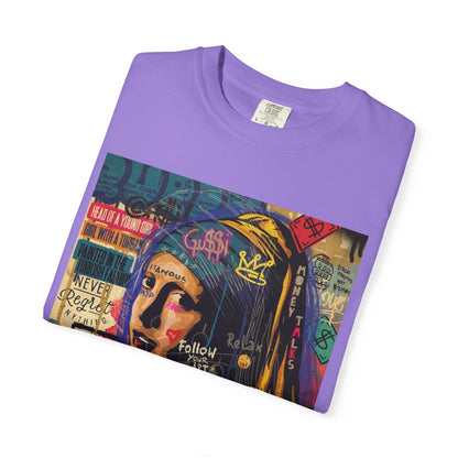 Artistic Unisex Garment-Dyed T-shirt - 'This Is Not a Girl with Great Hair' Design