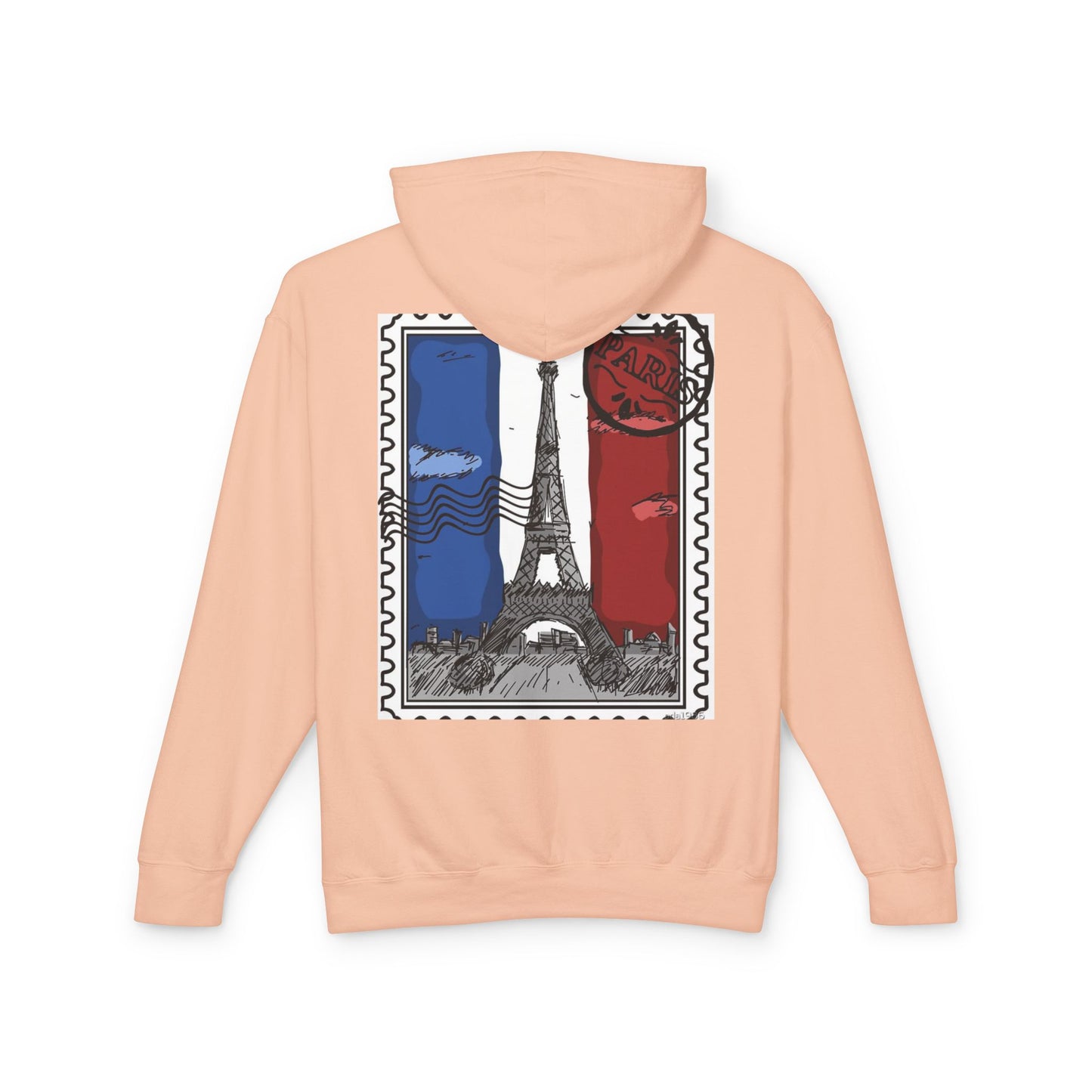Paris Postcard Lightweight Hoodie for Travelers