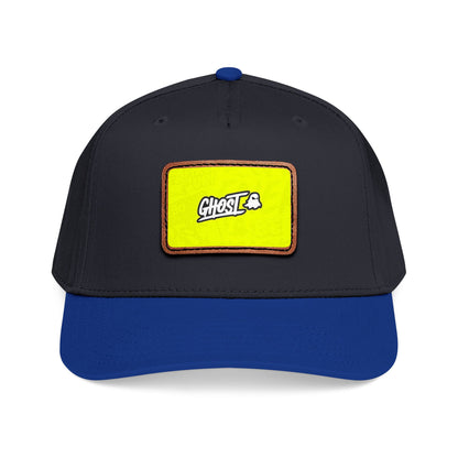 Ghost Patch Baseball Cap — Mid Profile Leather Rectangle Hat