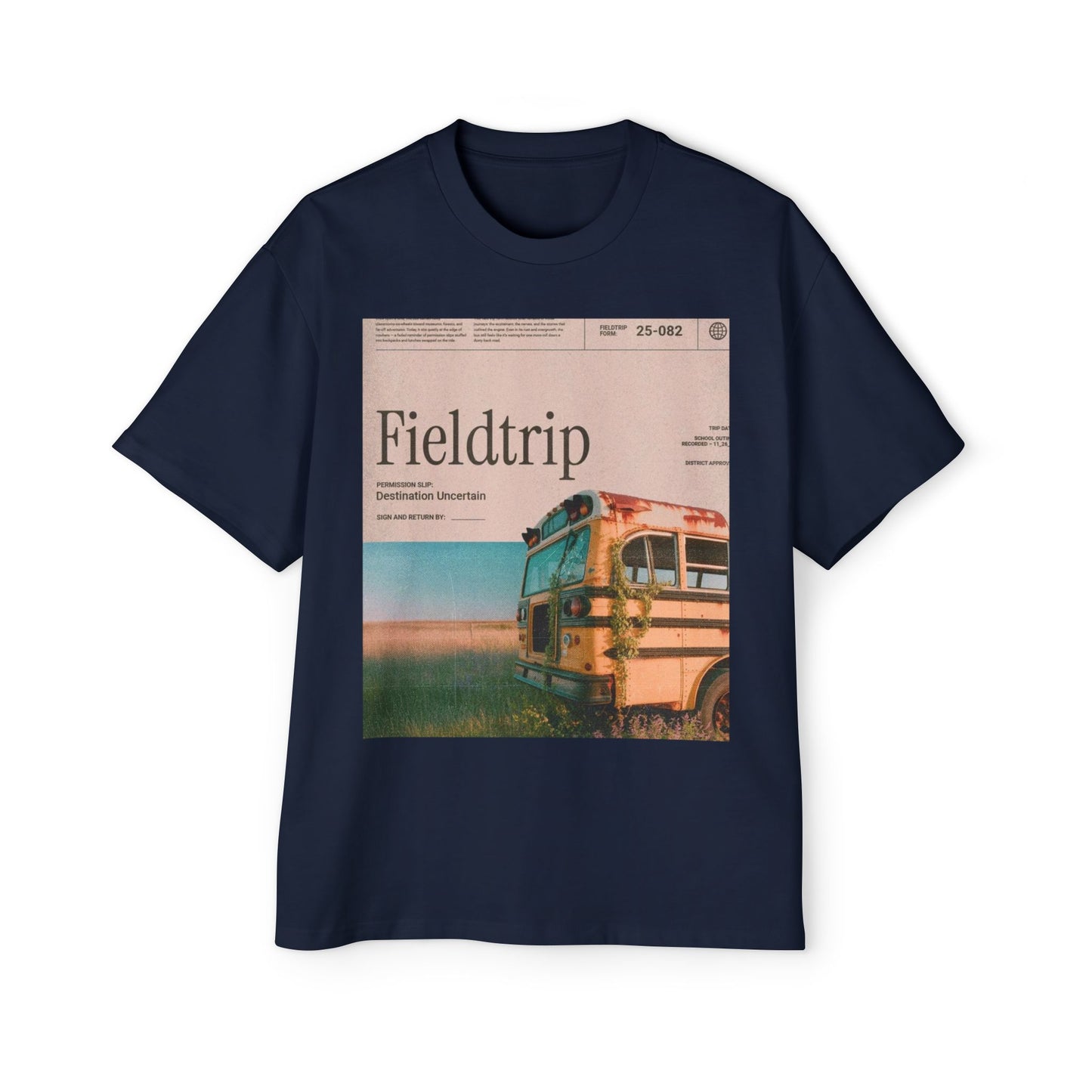Fieldtrip Graphic Tee — Vintage School Bus Photo Print