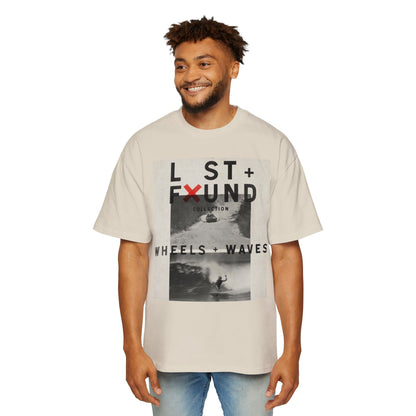 Lost & Found 'Wheels + Waves' Graphic Tee — Oversized Men's Surf Skate Shirt