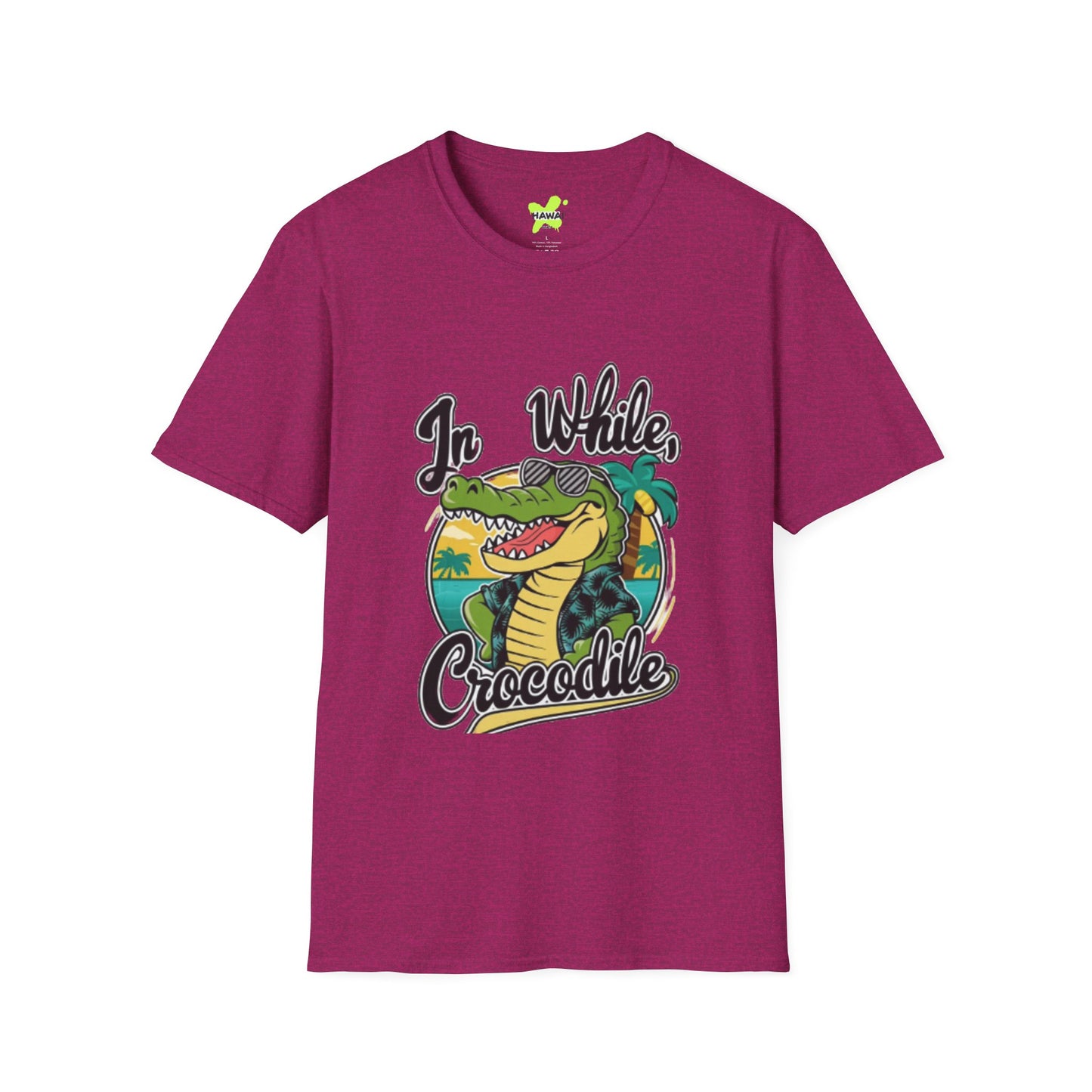 In Wild Crocodile Unisex Softstyle T-Shirt - Fun Graphic Tee for Animal Lovers