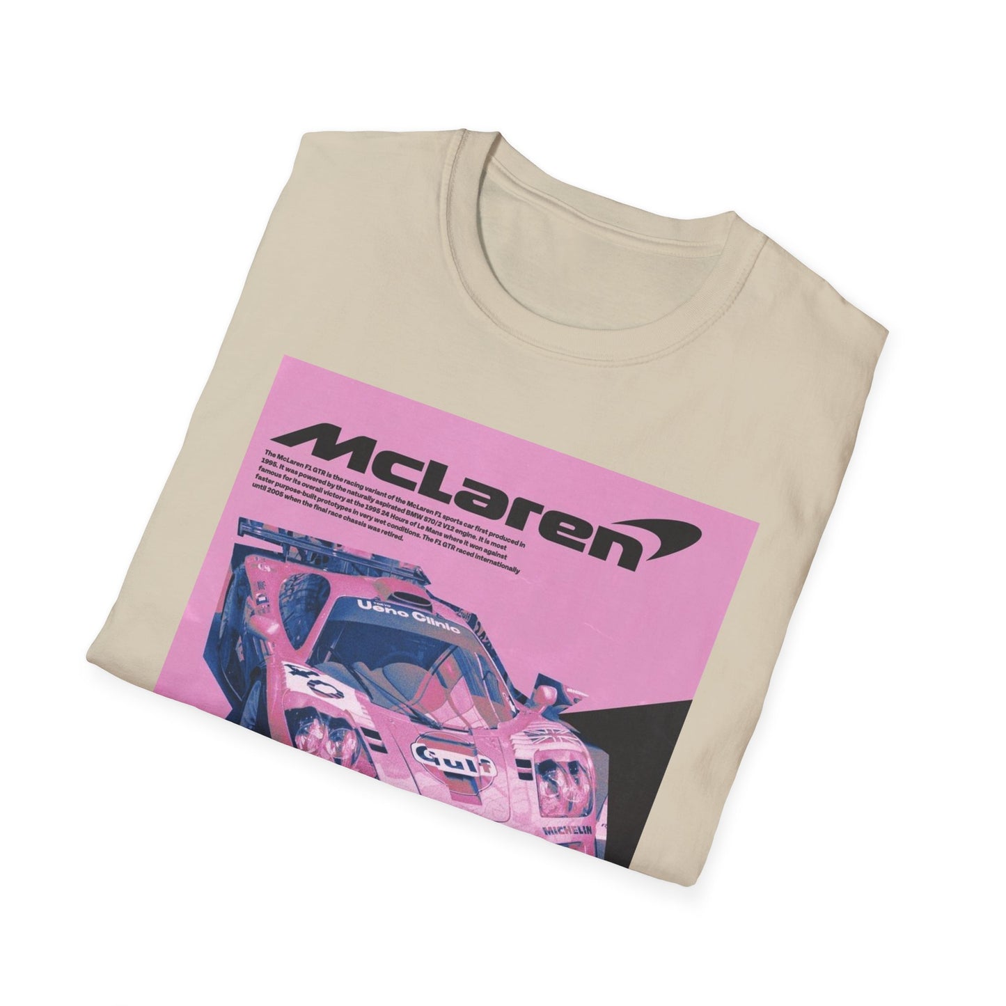 Retro McLaren Racing T-Shirt - Unisex Softstyle Tee for Car Enthusiasts