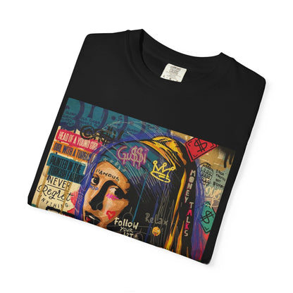 Artistic Unisex Garment-Dyed T-shirt - 'This Is Not a Girl with Great Hair' Design