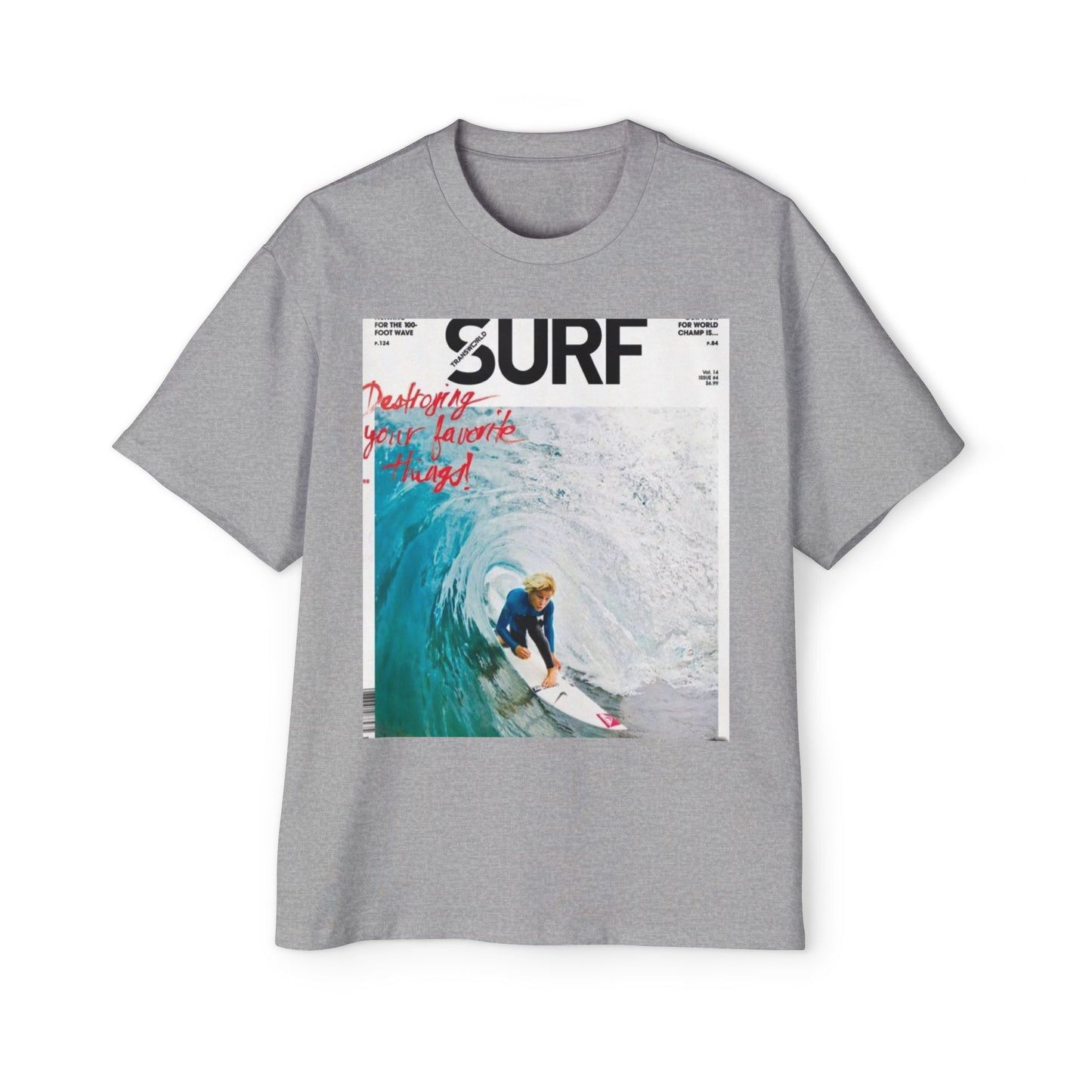 Surf Photo Graphic Tee — "Surf" Wave Rider Men's Oversized T-Shirt