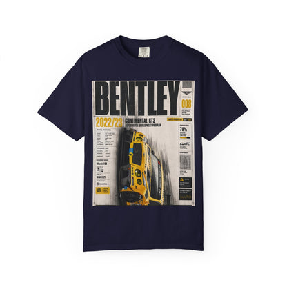 Bentley Magazine Cover T-Shirt – Yellow Sports Car Graphic Tee