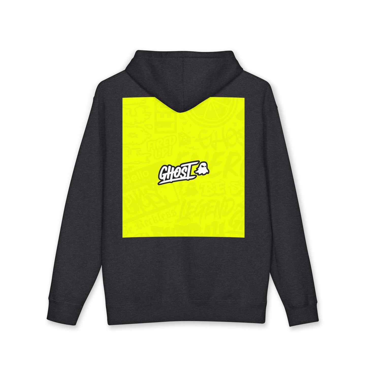 Realist Ghost Hoodie — Neon Yellow Graphic Pullover