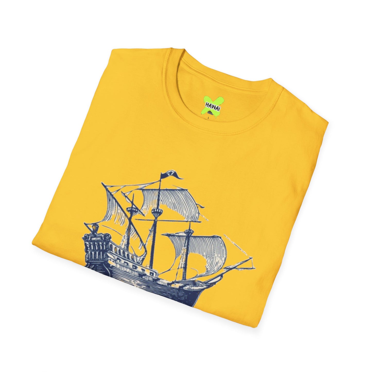 Nautical Adventure Unisex Softstyle T-Shirt - Pirate Ship Design